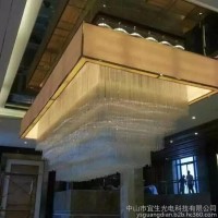 现代时尚水晶吊灯 奢华LED水晶灯 现代酒店灯饰 酒店大堂灯具 中山灯具厂