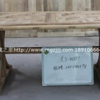 玫瑰之家餐桌椅老榆木餐桌纯实木饭桌写字台办公桌**定做