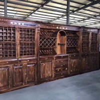 **柜 厂家 家庭酒柜 客厅酒柜 酒柜批发价 碳化木 吧台酒柜  实木酒柜 红酒柜
