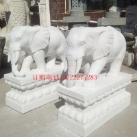 现货大理石晚霞红大象 酒店门口招财摆件