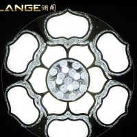 澜阁现代简约K9水晶led吸顶灯客厅灯花形水晶灯大气卧室餐厅