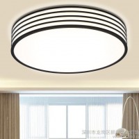 新品时尚客厅圆形led吸顶灯现代客厅亚克力吸顶灯黑白边框吸顶