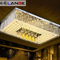 澜阁现代简约时尚led水晶灯客厅灯吸顶灯长方形卧室书房灯具灯