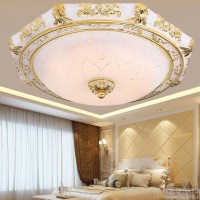 客厅吸顶灯 简约欧式古典雕花客厅吸顶灯 圆形树脂欧式客厅吸顶