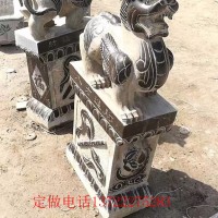 石雕青石貔貅门墩 大理石门当镇宅石鼓 家门口摆放