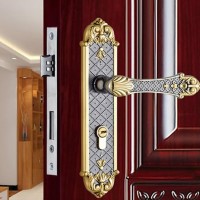 马牌锁业  欧式室内门锁 象牙白卧室门锁套装房门锁 机械门锁