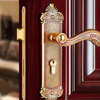 unicornlock 欧式复古纯铜门锁 铜本色豪华室内门锁房门锁
