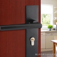 马牌锁业 美式豪华门锁哑光黑室内门锁不锈钢双舌门锁